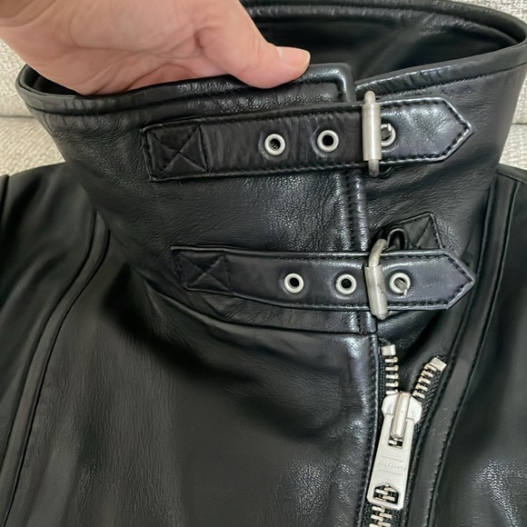 All Saints Bales Biker Jacket size 0 Black - Picture 8 of 15